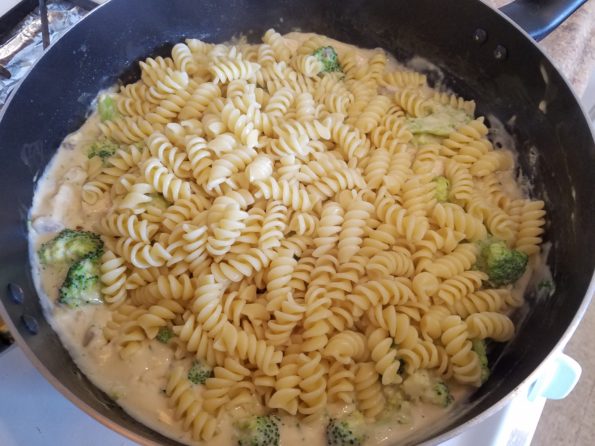 rotini in pan