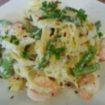 shrimp and asparagus fettucine alfredo