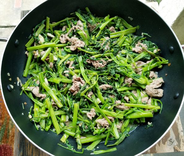 Stir Fried Water Spinach and Beef Recipe