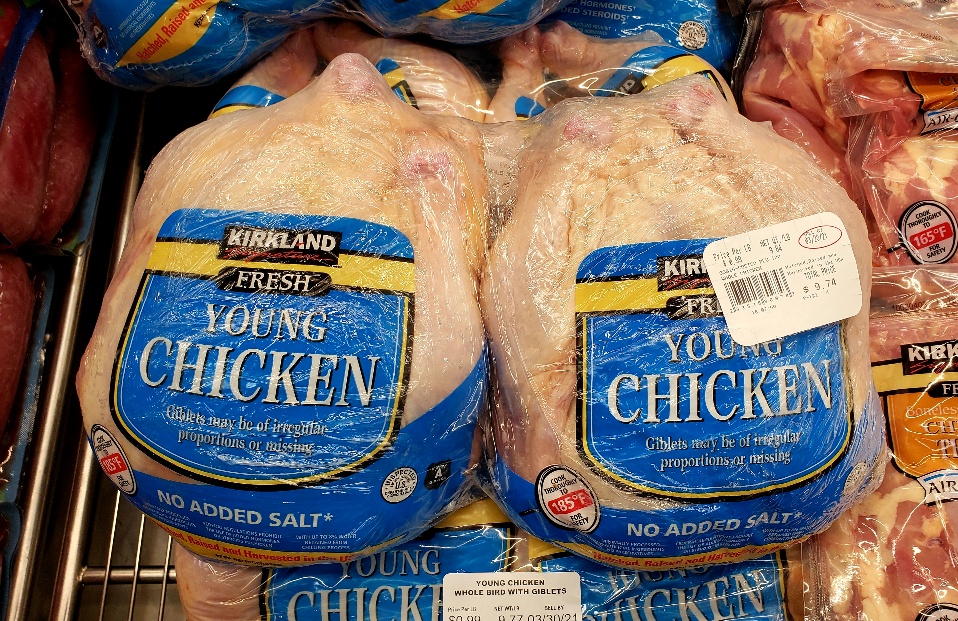Kirkland Signature Organic Young Chicken Whole Fryers, 14 lb avg