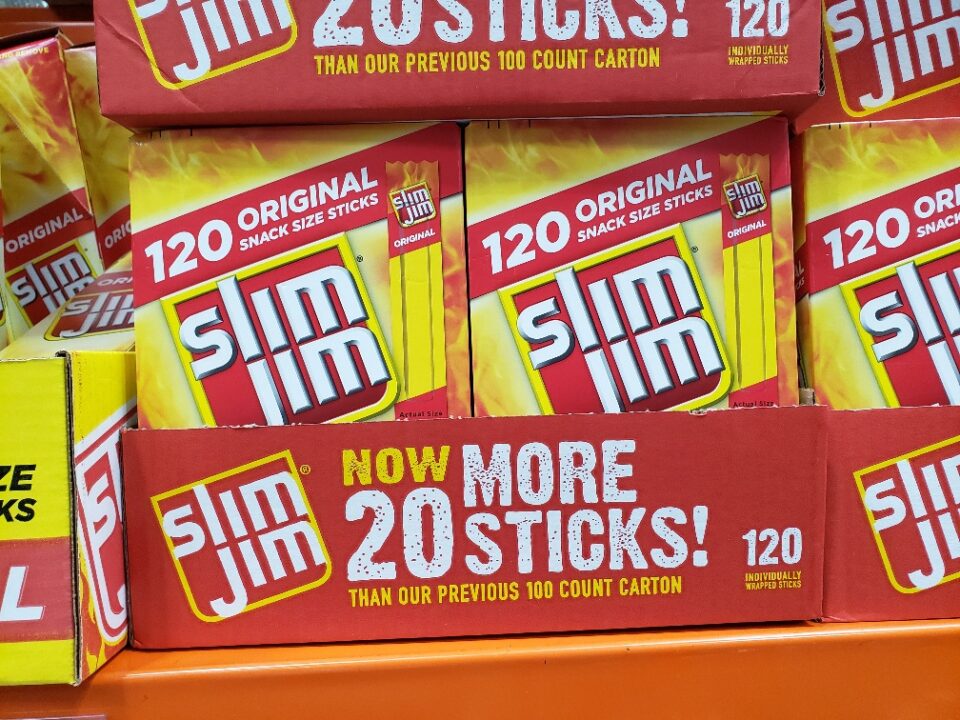 Slim Jim Smoked Snack Stick, Original, 0.28 oz, 120-count